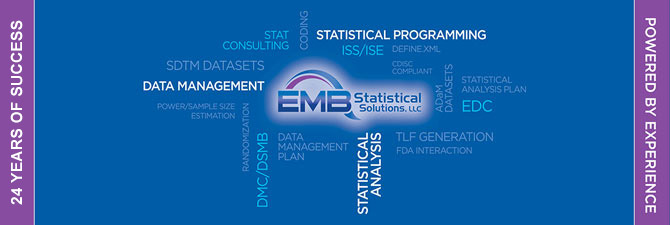 Word cloud showing services offered by EMB